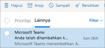 Pengarsipan pesan dalam Outlook di web