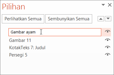 Mengubah nama objek default