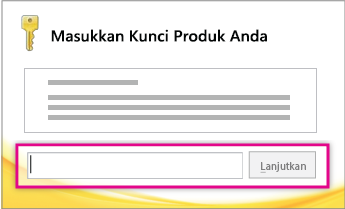 Masukkan kunci produk.