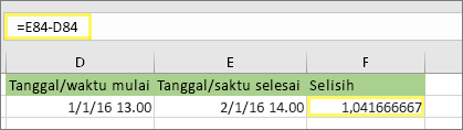 =E84-D84 dan hasil 1,041666667