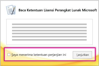 Baca dan terima ketentuan lisensi