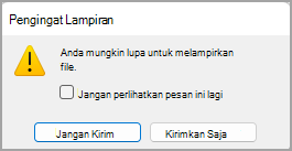 Gambar kotak dialog 'Pengingat Lampiran'.