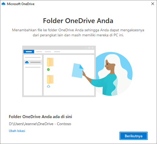 Layar Ini adalah Folder OneDrive Anda dalam panduan Selamat Datang di OneDrive