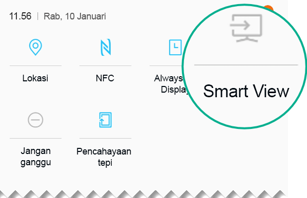 Dalam Pengaturan Cepat, temukan Smart View, lalu ketuk untuk membukanya