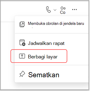 Berbagi layar Anda dalam obrolan MS Teams