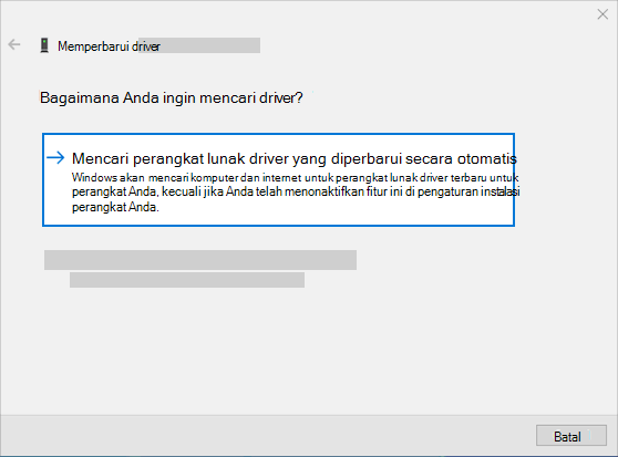 mencari perangkat lunak driver yang diperbarui secara otomatis untuk memperbarui driver audio