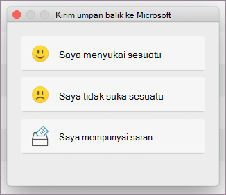 Dialog Umpan Balik untuk MacOS