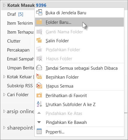 Tambahkan folder baru