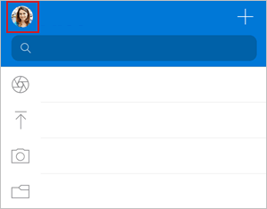 Posizione dell'immagine dell'account dell'app OneDrive