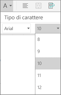 Dimensione carattere