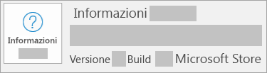 La schermata che mostra versione e build è Microsoft Store