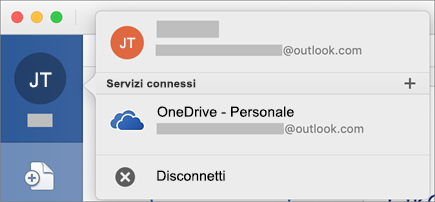 Mostra l’opzione Esegui disconnessione nella visualizzazione Backstage su Office per Mac