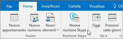 Pianificazione di una riunione Skype for Business