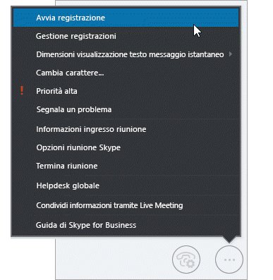 Avvia registrazione