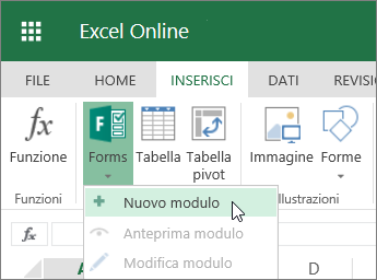 Moduli > Nuovo modulo