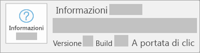 La schermata che mostra versione e build è A Portata di clic