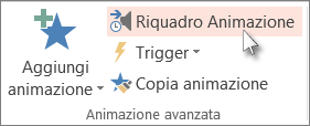 Visualizzare il riquadro Animazione