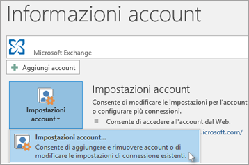 Impostazioni account