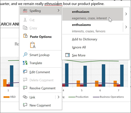 Eseguire il controllo ortografico in Word