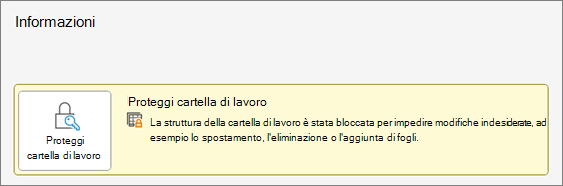 Proteggi cartella di lavoro nel menu Informazioni