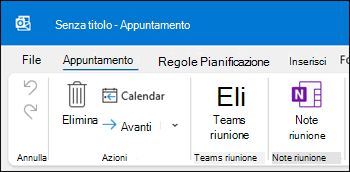 Note riunione di Outlook