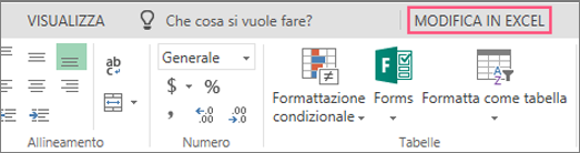 Pulsante per la modifica in Excel