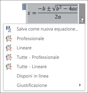 Formato lineare per tutte le equazioni