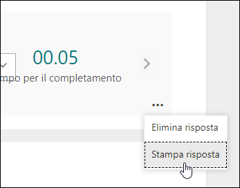 Opzione stampa risposta in Microsoft Forms