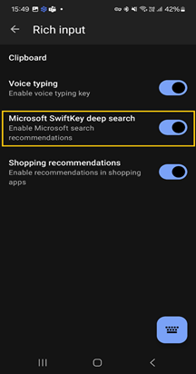 Microsoft SwiftKey ディープ 検索6