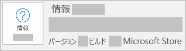 バージョンとビルドが Microsoft Store であることを示すスクリーンショット