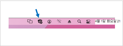 Mac 제목 표시줄의 Microsoft Defender 아이콘