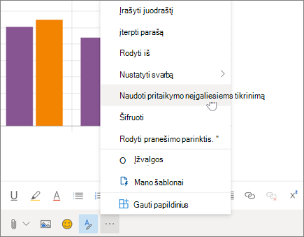 Pritaikymo neįgaliesiems tikrintuvo naudojimas internetinėje "Outlook"