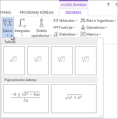 Šaknies matematinės struktūros