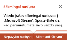 „PowerPoint“ praneša, kai nusiuntimas baigtas