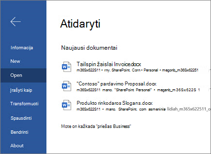 Žiniatinklio document_Word atidarymas