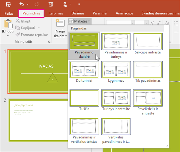 PowerPoint slide layouts