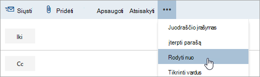 Parinkties „Rodyti nuo“ ekrano nuotrauka