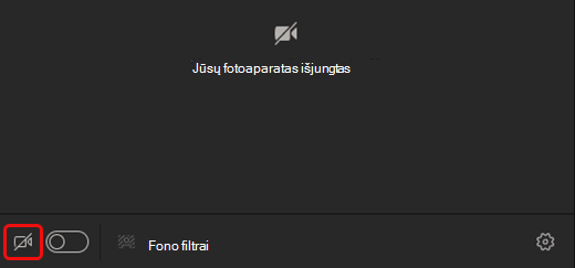 Pasirinkite kameros piktogramą, kad įjungtumėte kamerą