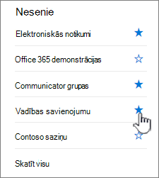 Noklikšķiniet uz zvaigznītes vietnē kreisajā navigācijas joslā