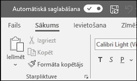 Office automātiskās saglabāšanas slēdzis