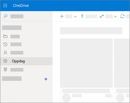 Skjermbilde av Discover-visningen i OneDrive for Business