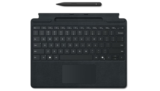 Surface Pro-tastatur med Sim-penn for bedrifter i svart.