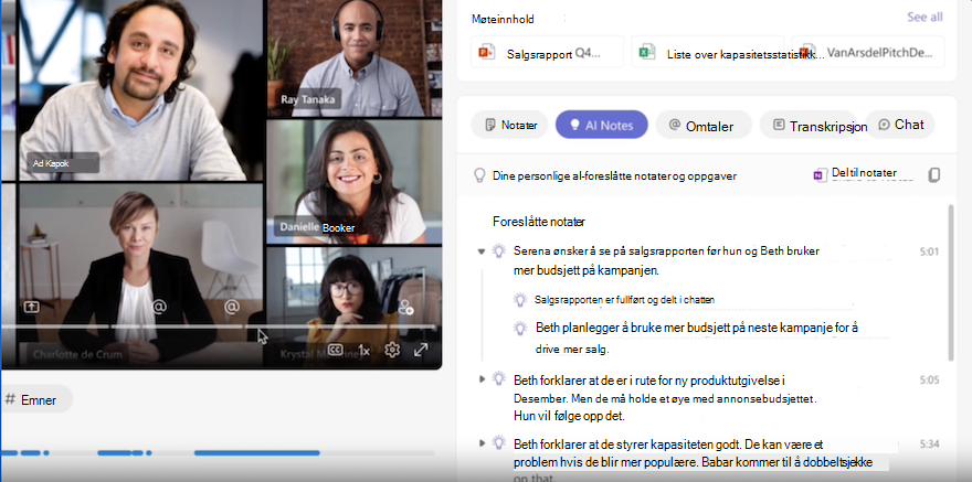 Et bilde av Intelligent Meeting Recap