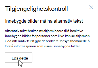 Tilgjengelighetsrute for Outlook