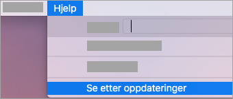 Hjelp > Se etter oppdateringer