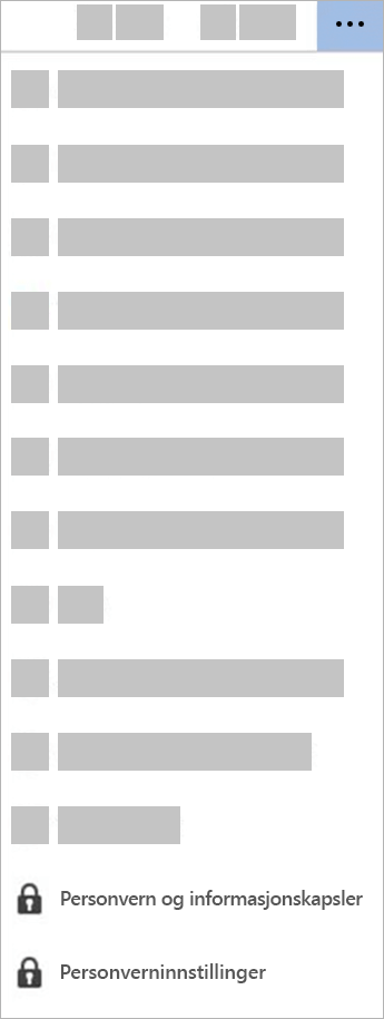 Skjermbilde av knappen for Personverninnstillinger