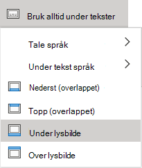 Innstillinger for undertittel i PowerPoint Online.