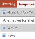 Alternativer for effekt
