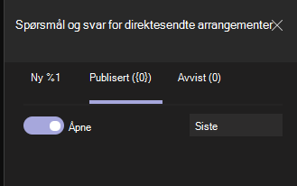 Aktiver/deaktiver sier Åpne