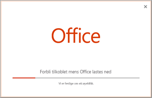 Fremdriften for installasjon av Office-app